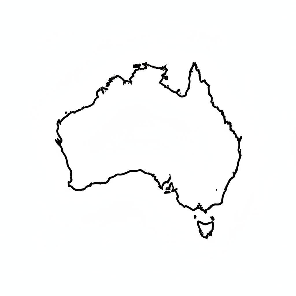 Outline map of Australia
